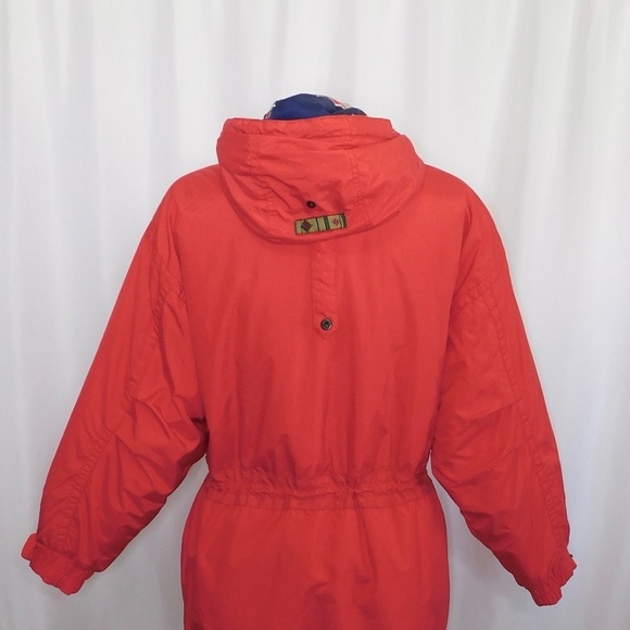 Vintage OBERMEYER Women’s Embroidered Hooded Legend Coat Jacket Red Blue Size 10 - Picture 9 of 14